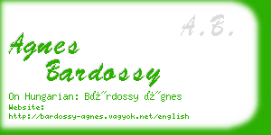 agnes bardossy business card